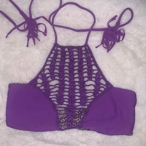Acacia purple bikini top crochet